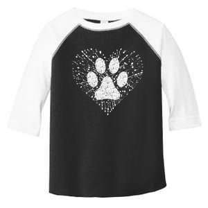 Dog Lover Dog Mom Dad Creative Heart Dog Paw Print Toddler Fine Jersey T-Shirt