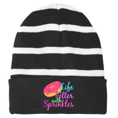 Doughnut Lover Striped Beanie with Solid Band