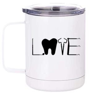 Dentist Love Dental Assistant Tooth Squad Cute Teeth Dentist Great Gift 12 oz Stainless Steel Tumbler Cup