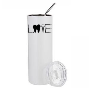 Dentist Love Dental Assistant Tooth Squad Cute Teeth Dentist Great Gift Stainless Steel Tumbler