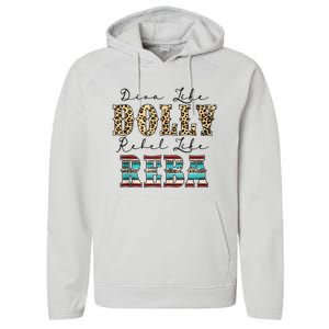 Diva Like Dolly Rebel Like Reba Leopard Texture Style Performance Fleece Hoodie