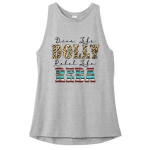 Diva Like Dolly Rebel Like Reba Leopard Texture Style Ladies PosiCharge Tri-Blend Wicking Tank