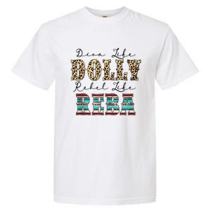 Diva Like Dolly Rebel Like Reba Leopard Texture Style Garment-Dyed Heavyweight T-Shirt