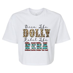 Diva Like Dolly Rebel Like Reba Leopard Texture Style Bella+Canvas Jersey Crop Tee