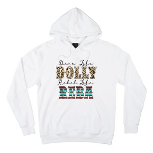 Diva Like Dolly Rebel Like Reba Leopard Texture Style Hoodie