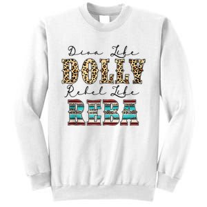 Diva Like Dolly Rebel Like Reba Leopard Texture Style Sweatshirt