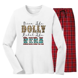 Diva Like Dolly Rebel Like Reba Leopard Texture Style Women's Long Sleeve Flannel Pajama Set 