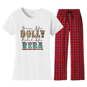 Diva Like Dolly Rebel Like Reba Leopard Texture Style Women's Flannel Pajama Set