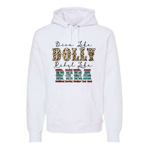 Diva Like Dolly Rebel Like Reba Leopard Texture Style Premium Hoodie