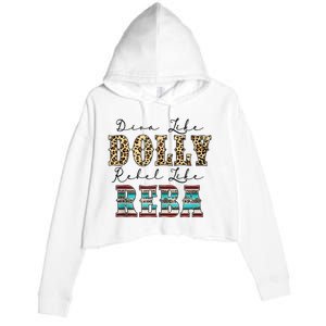 Diva Like Dolly Rebel Like Reba Leopard Texture Style Crop Fleece Hoodie