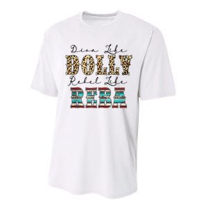 Diva Like Dolly Rebel Like Reba Leopard Texture Style Performance Sprint T-Shirt