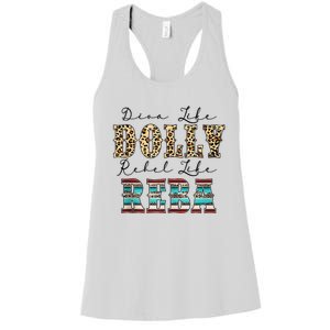 Diva Like Dolly Rebel Like Reba Leopard Texture Style Women's Racerback Tank