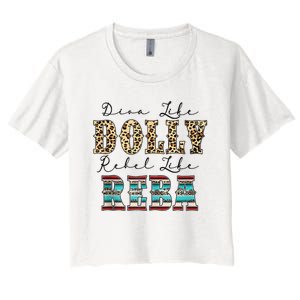 Diva Like Dolly Rebel Like Reba Leopard Texture Style Women's Crop Top Tee