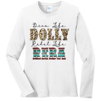 Diva Like Dolly Rebel Like Reba Leopard Texture Style Ladies Long Sleeve Shirt