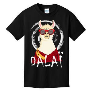 Dalai Lama Does Yoga Meditation With Buddhism Alpaca Kids T-Shirt