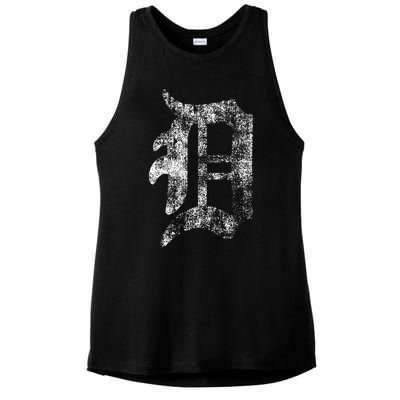 Detroit Letter Ladies PosiCharge Tri-Blend Wicking Tank