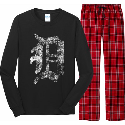 Detroit Letter Long Sleeve Pajama Set