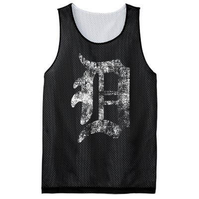 Detroit Letter Mesh Reversible Basketball Jersey Tank