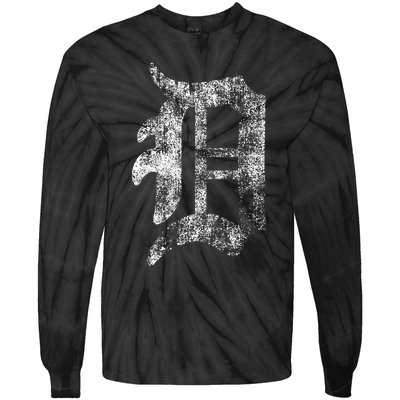 Detroit Letter Tie-Dye Long Sleeve Shirt