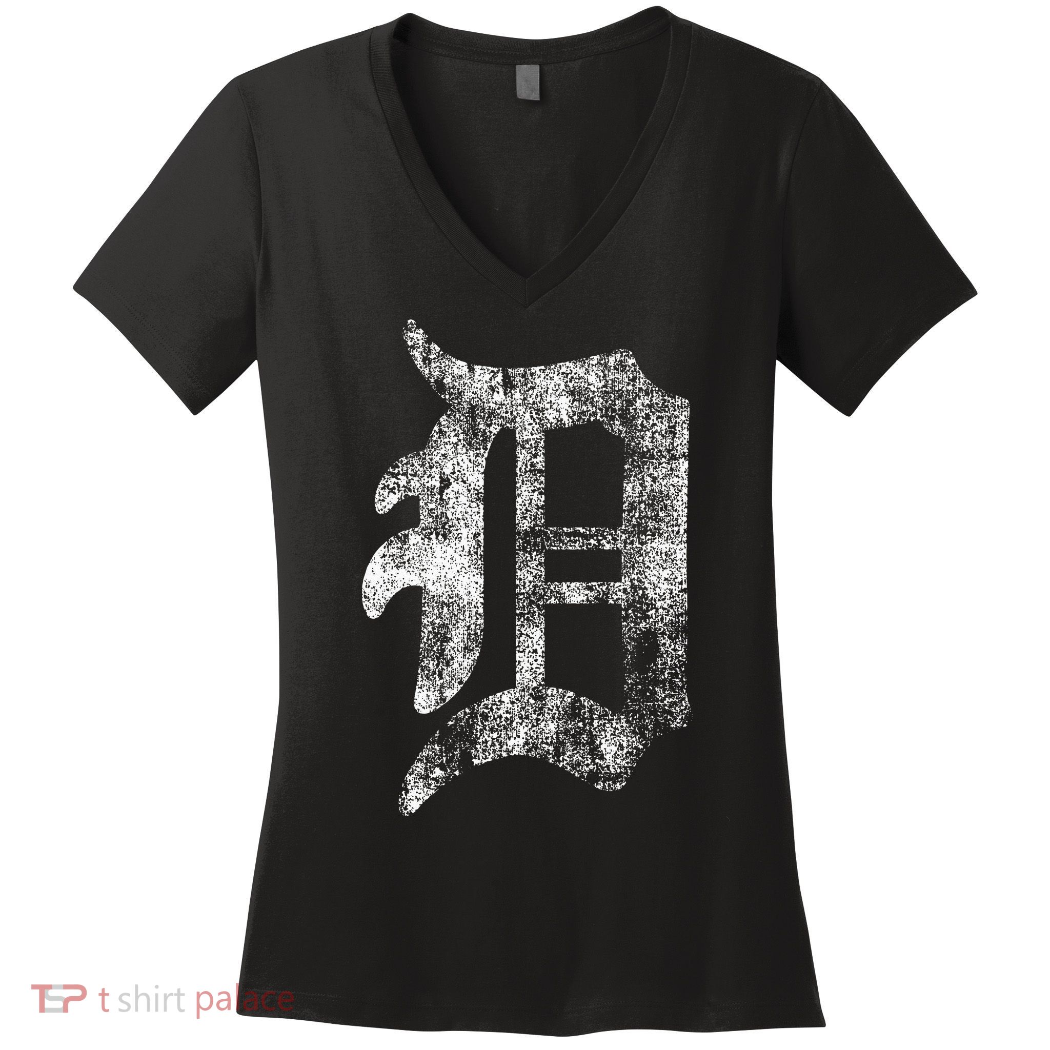 Detroit Letter Women's V-Neck T-Shirt
