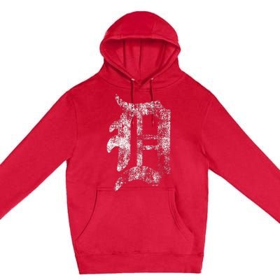 Detroit Letter Premium Pullover Hoodie