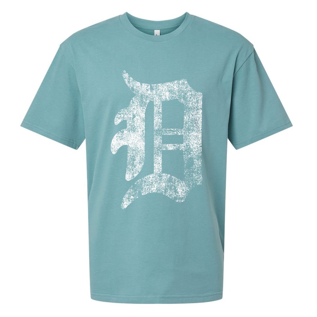Detroit Letter Sueded Cloud Jersey T-Shirt