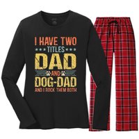 Dog Lover Dad Funny Puppy Father Quote Fathers Day Saying Women's Long Sleeve Flannel Pajama Set 