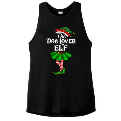 Dog Lover Elf Christmas Costume Matching Family Elf Squad Gift Ladies PosiCharge Tri-Blend Wicking Tank