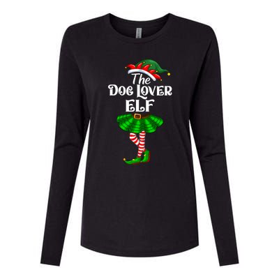 Dog Lover Elf Christmas Costume Matching Family Elf Squad Gift Womens Cotton Relaxed Long Sleeve T-Shirt