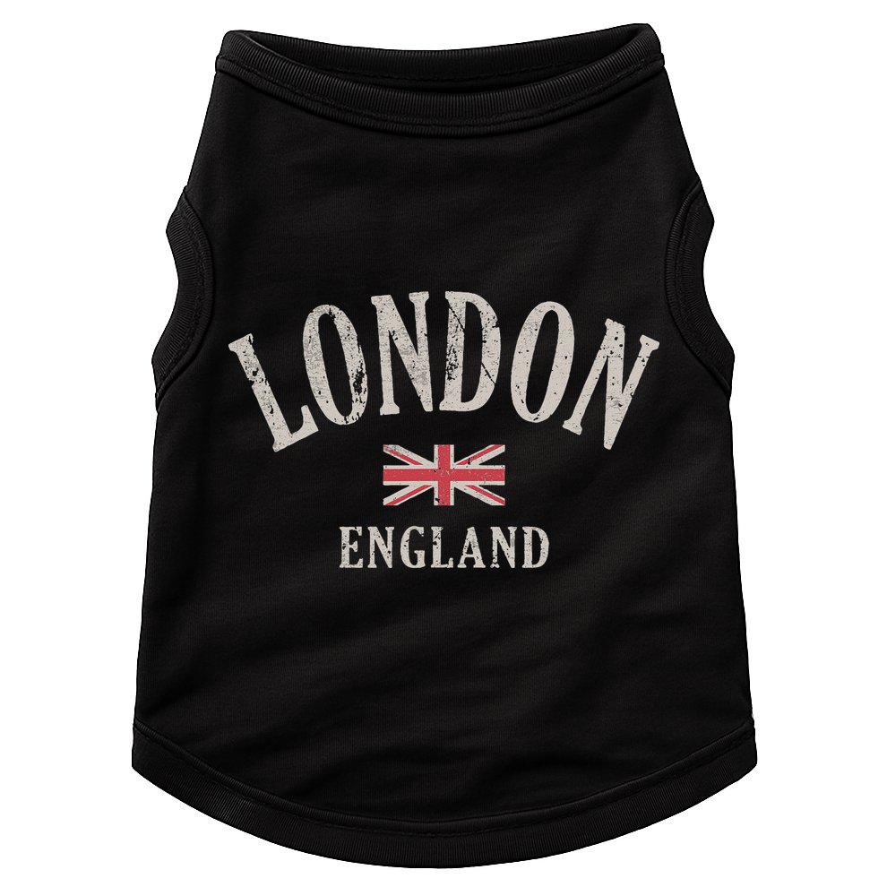 Distressed London England Uk Flag Doggie Tank