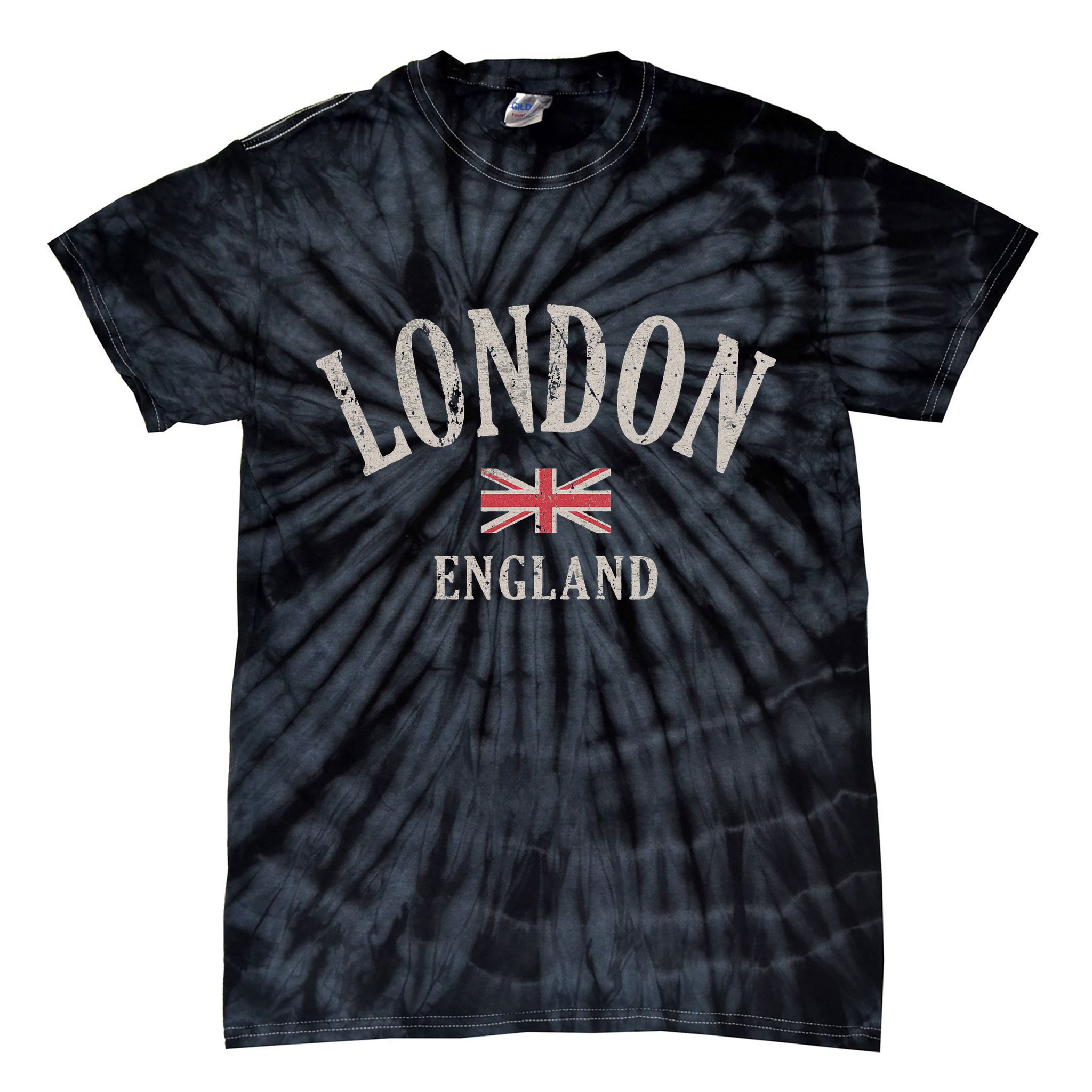 Distressed London England Uk Flag Tie-Dye T-Shirt