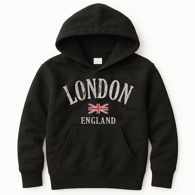 Distressed London England Uk Flag Kids Hoodie