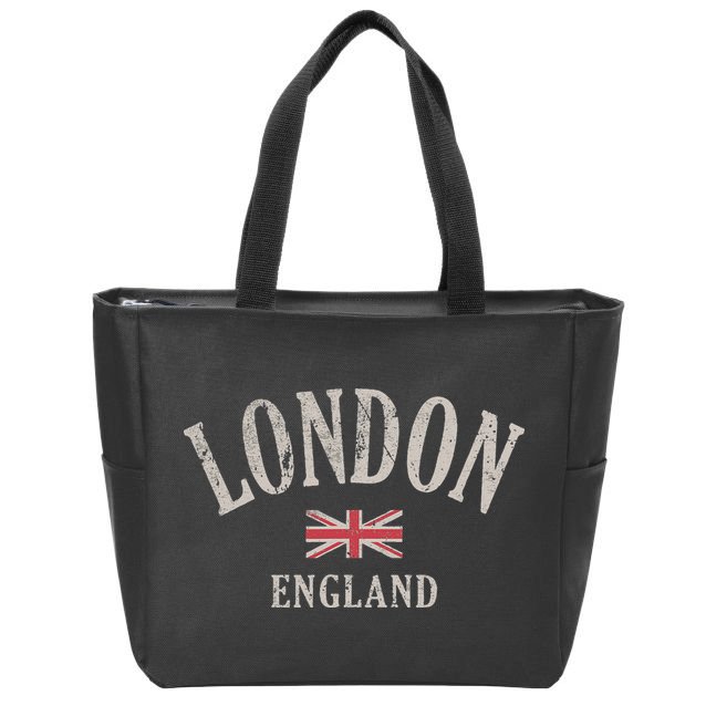 Distressed London England Uk Flag Zip Tote Bag