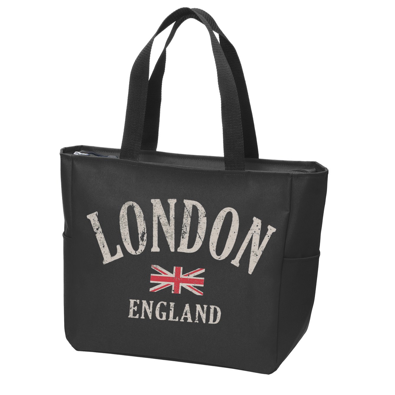 Distressed London England Uk Flag Zip Tote Bag