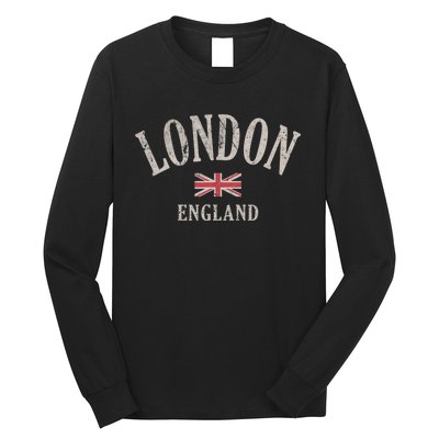 Distressed London England Uk Flag Long Sleeve Shirt