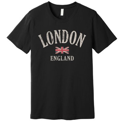 Distressed London England Uk Flag Premium T-Shirt