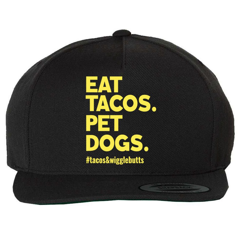 Dog Lover Eat Tacos Pet Dogs Wool Snapback Cap