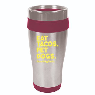 Dog Lover Eat Tacos Pet Dogs 16oz Travel Tumbler