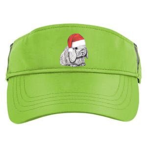 Dwarf Lop Eared Bunny Rabbit In Santa Claus Christmas Hat Gift Adult Drive Performance Visor