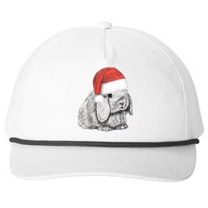 Dwarf Lop Eared Bunny Rabbit In Santa Claus Christmas Hat Gift Snapback Five-Panel Rope Hat