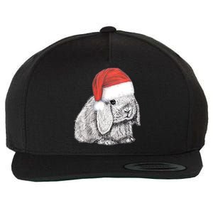 Dwarf Lop Eared Bunny Rabbit In Santa Claus Christmas Hat Gift Wool Snapback Cap