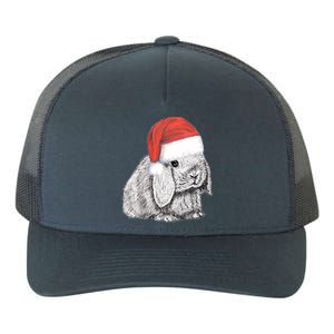 Dwarf Lop Eared Bunny Rabbit In Santa Claus Christmas Hat Gift Yupoong Adult 5-Panel Trucker Hat