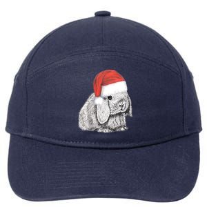 Dwarf Lop Eared Bunny Rabbit In Santa Claus Christmas Hat Gift 7-Panel Snapback Hat