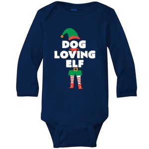 Dog Loving Elf Christmas Baby Long Sleeve Bodysuit