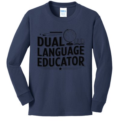 Dual Language Educator Kids Long Sleeve Shirt