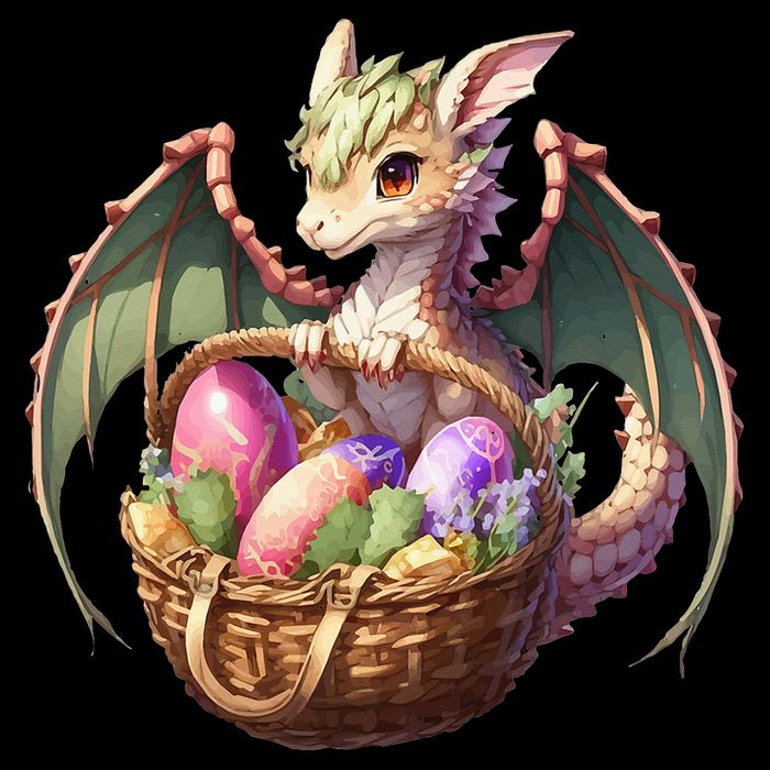 Dragon  Lover - Easter Eggs Basket Button