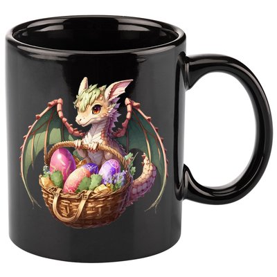Dragon  Lover - Easter Eggs Basket 11oz C Handle Ceramic Mug