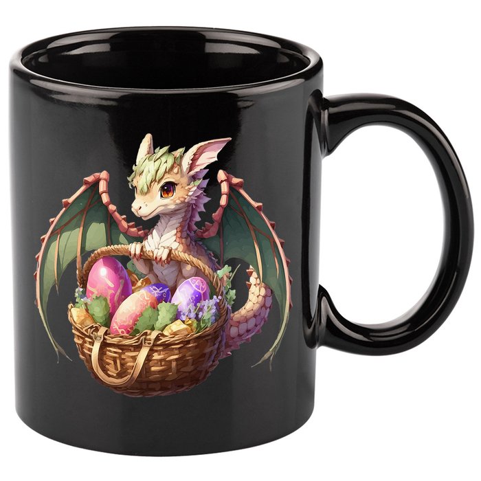 Dragon  Lover - Easter Eggs Basket 11oz C Handle Ceramic Mug