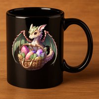 Dragon  Lover - Easter Eggs Basket 11oz C Handle Ceramic Mug