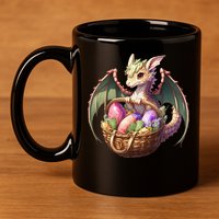 Dragon  Lover - Easter Eggs Basket 11oz C Handle Ceramic Mug